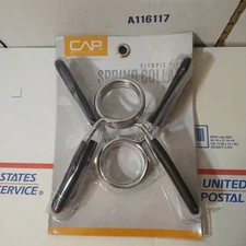 CAP Olympic 2" Spring Clips Weight Bar Collar With Rubber Grips Set of 2 (Pair)