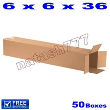 50 - 6x6x36 Cardboard Boxes 32ECT Mailing Packing Shipping Corrugated Carton