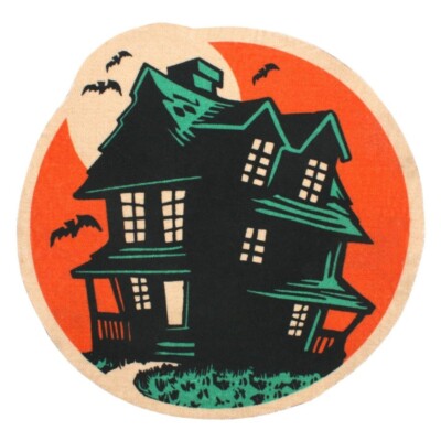 NEW Creepy Co. Beistle HAUNTED HOUSE ACCENT RUG 36x34'' Spooky Halloween Ghost