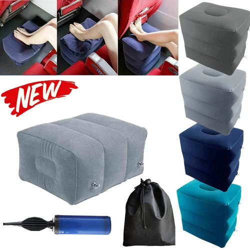 Inflatable Foot Rest Travel Air Pillow Cushion Office Home Leg Footrest Relax