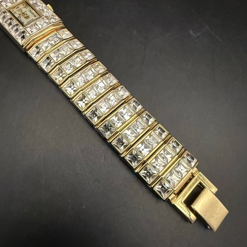 Vintage Geneva Platinum No:1267 Bling Rhinestone Crystal Wristwatch Watch Gold - Picture 7 of 20