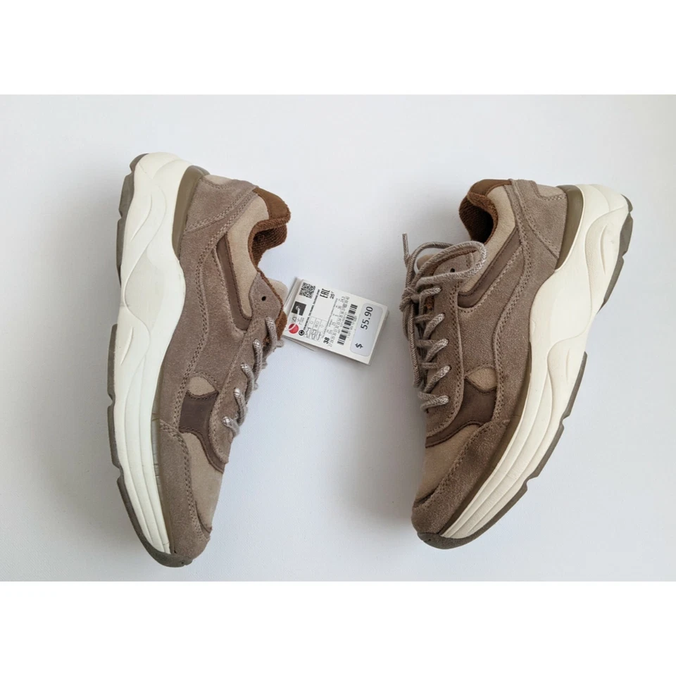 ZARA Leather Sneakers Boy's Size 5.5 - Image 4 of 4