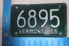 Vermont License Plate Tag 1955 55 6895