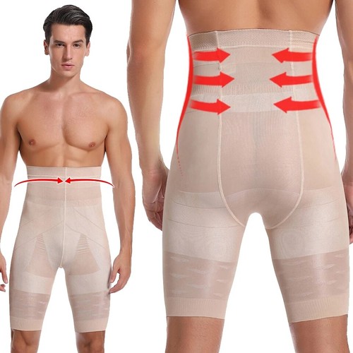 Herren Kompressionsslip High Waist Boxershorts Bauch Body Shaper Schlankmacher Hose - Bild 9 von 23
