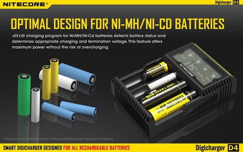 NiteCore D4 Digicharger Li-ion Ni-MH Ni-Cd LiFePO4 AA LCD Charger - Picture 6 of 12