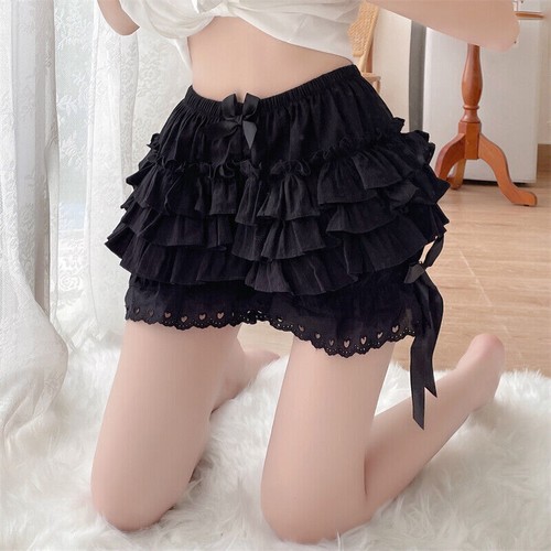 Women Lolita Bloomers Layered Tiered Ruffle Pumpkin Shorts Knickers Panties - Picture 16 of 16