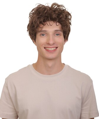 Adult Men's TV/ Movie Dark Brown Tyler Curly Wig, Best for Halloween HM-1582