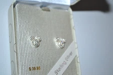 Sterling Silver Rhinestone Mickey Head Icon Post Earrings Disney Parks Jewelry