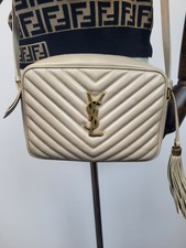 Saint Laurent Calfskin Matelasse Monogram Lou Camera Bag Dark Beige