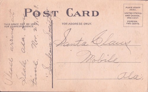 Alte Postkarte Brief vom Weihnachtsmann 1908 #952 geteilter Rand Msg kein Post - Bild 3 von 4