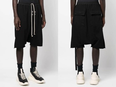 RICK OWENS DRKSHDW GIMP PODS Sarouel Half Pants NEW Men Size M Black from  Japan