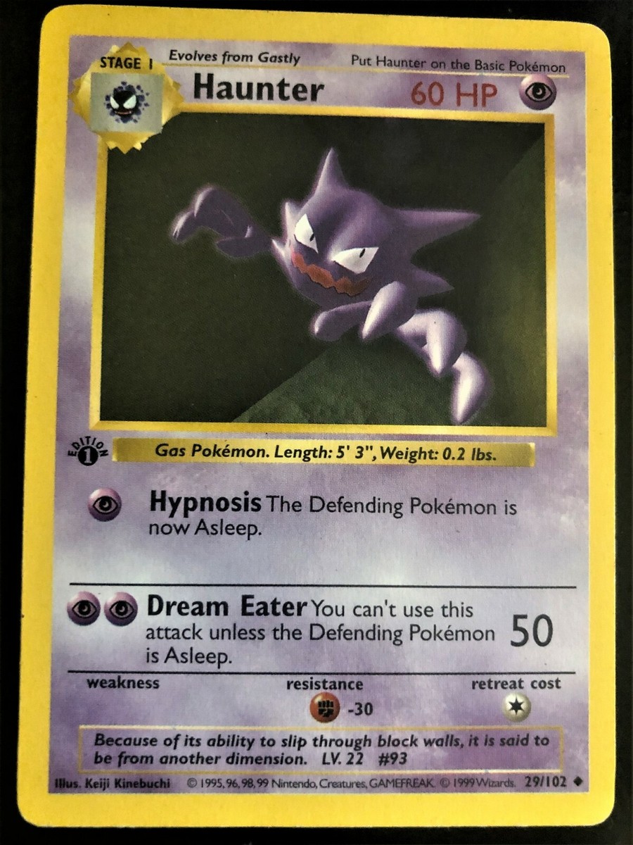 1999 haunter pokemon card Wizards of the Coast Era Promos | Pokmon style setup or your main portfolio Haunter 29/102 Base Set Uncommon
