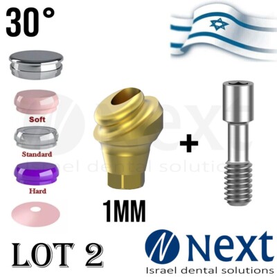 LOTx2 Angulated 30 deg Flat abutment 1 mm Hiossen Regular Set