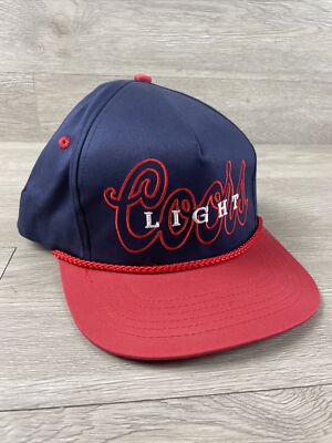 Vintage Coors Light Hat Cap SnapBack Red Blue Rope Trucker