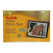 Kodak Ultima Picture Paper Satin 4x6 20 Sheets Inkjet Printers Sealed UPP-3-A