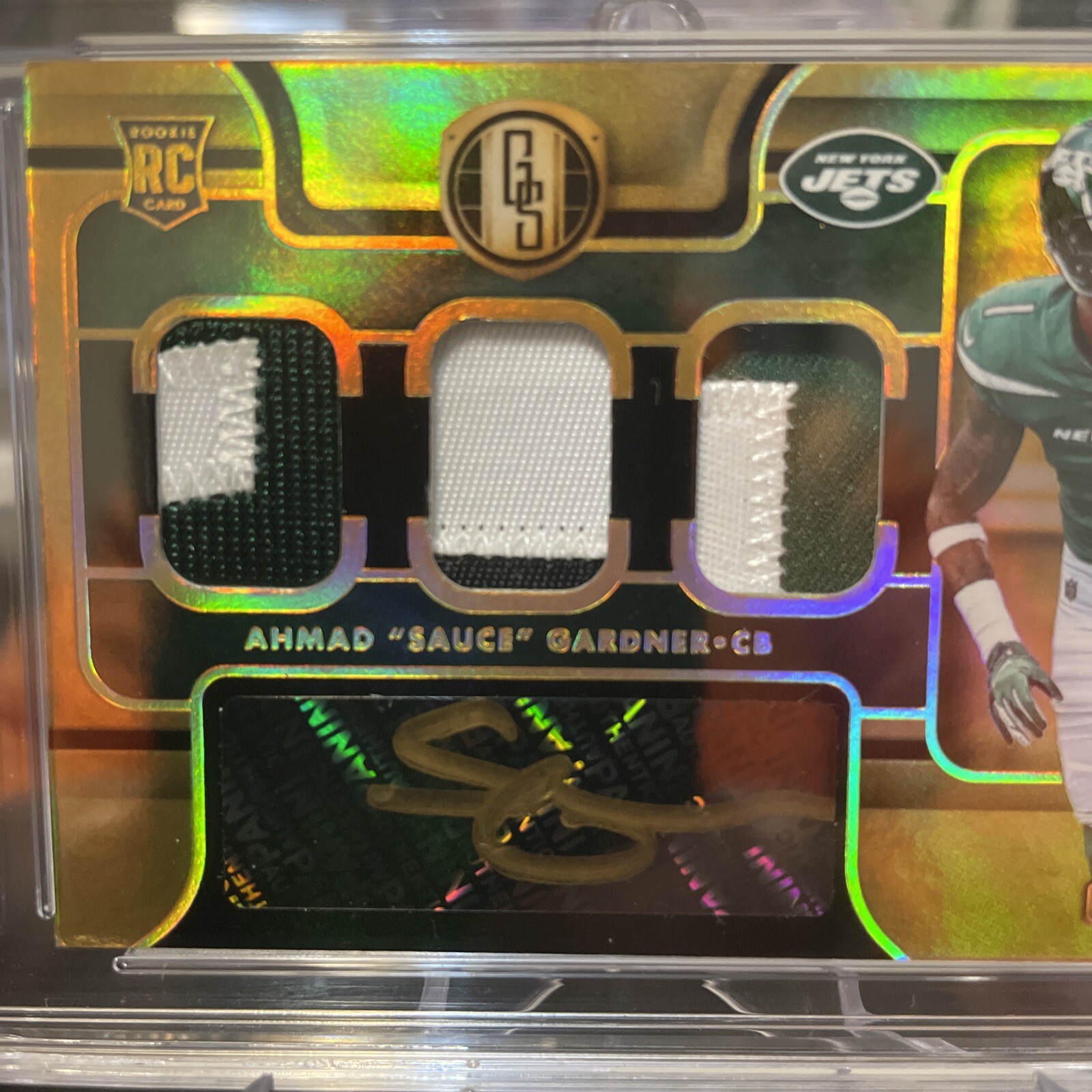 2022 Ahmad “Sauce” Gardner RPA 9/49 color match/gold sauce signature