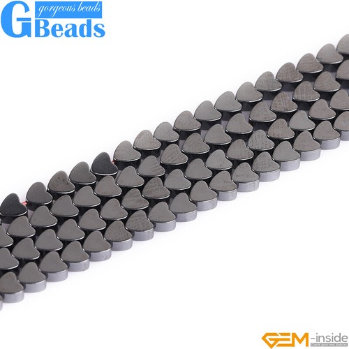 Heart Shape Black Hematite Gemstone Beads For Jewelry Making Free Shipping 15" - Picture 31 of 40