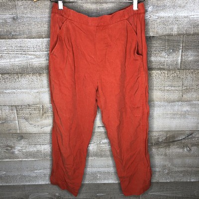 Zara Size Medium Orange Slouchy Cropped Pants | eBay