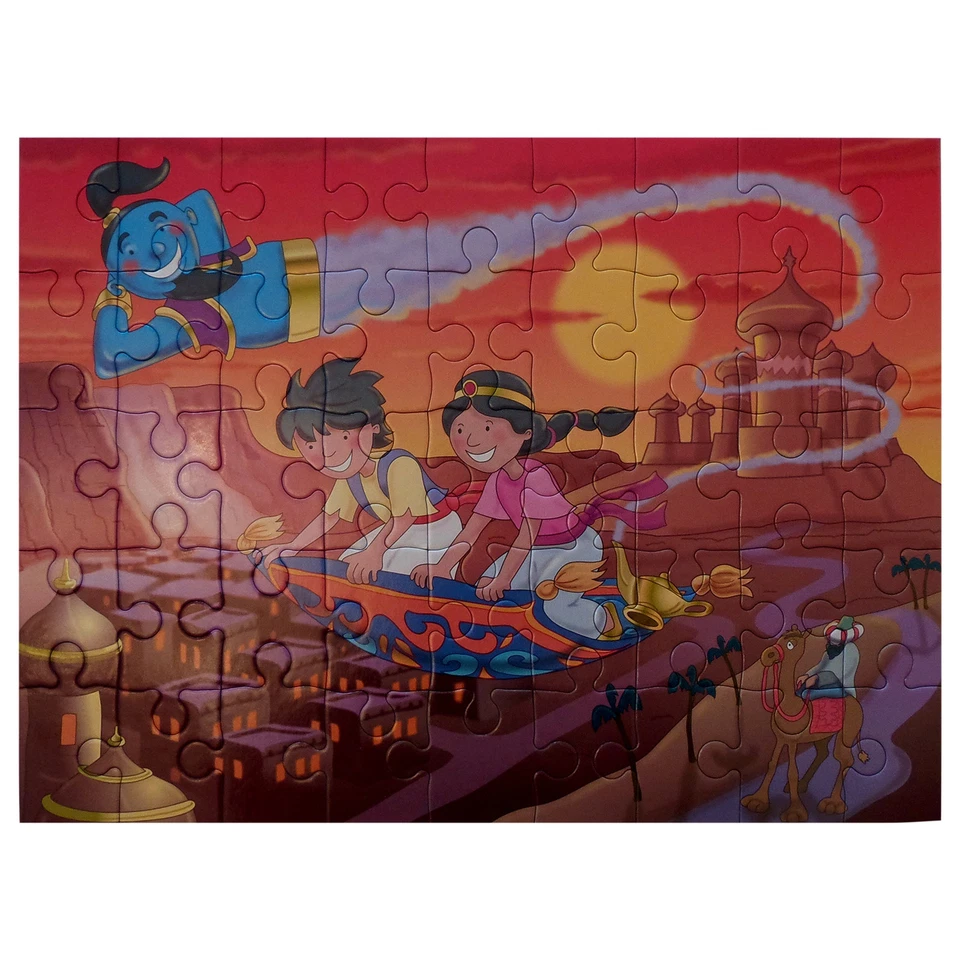 Grafix 4 X Fiaba Puzzle ALADDIN Pinocchio Giungla Libro Peter Pan Famiglia Fun - Immagine 2 di 4