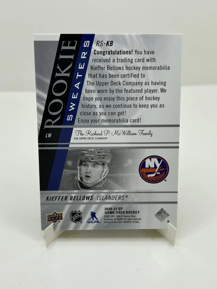 2020-21 Upper Deck SP Game Used Sweaters /249 Kieffer Bellows #RS-KB Rookie RC - Image 2 of 2