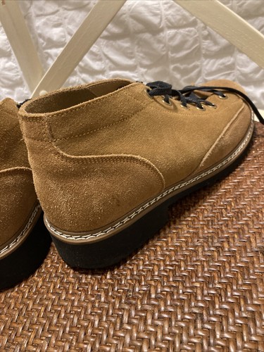 Monkey Boots by Retro Heritage 7.5 US Suede Tan Mod Grafter Martens Style Low - Picture 6 of 13