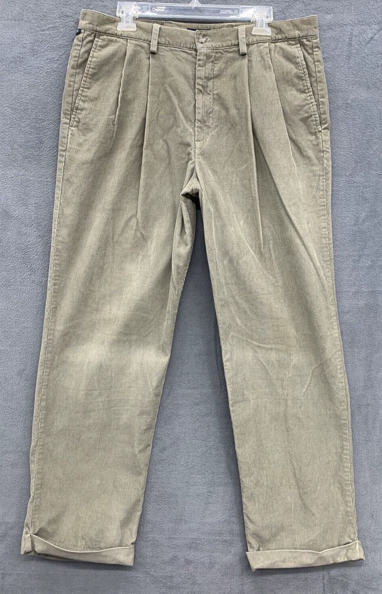 Dockers Corduroy Pants Mens Size 36 X32 Beige Ankle Cuffs Winter