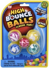 High Bounce Balls - Classic Fun - Pack of Five Balls Colors Vary 
