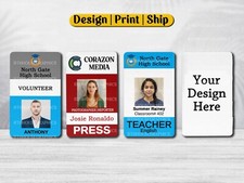 Custom ID Card Badges Printing Full Color CR80 Professional Work Student