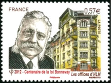 TIMBRE FRANCE 2012 N°4710** Centenaire de la Loi Laurent BONNEVAY HLM Paris (pl)