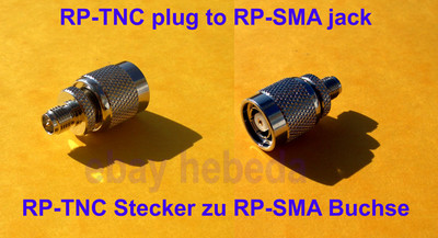 RP-TNC Stecker / PLUG  RP-SMA Female Buchse / Jack 