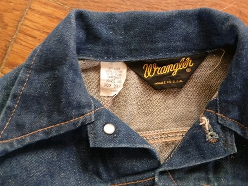 Wrangler Western Jean Jacket Boys Size 10 Blue Denim Button Front EUC USA - Picture 3 of 6