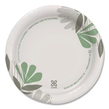 Dixie UX7WS Pathways WiseSize 6.88" Paper Plates - Green/Burgundy (500/CT) New