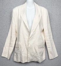 JASON WU Womans Off White Linen Blazer Preppy Capsule Career Size Medium