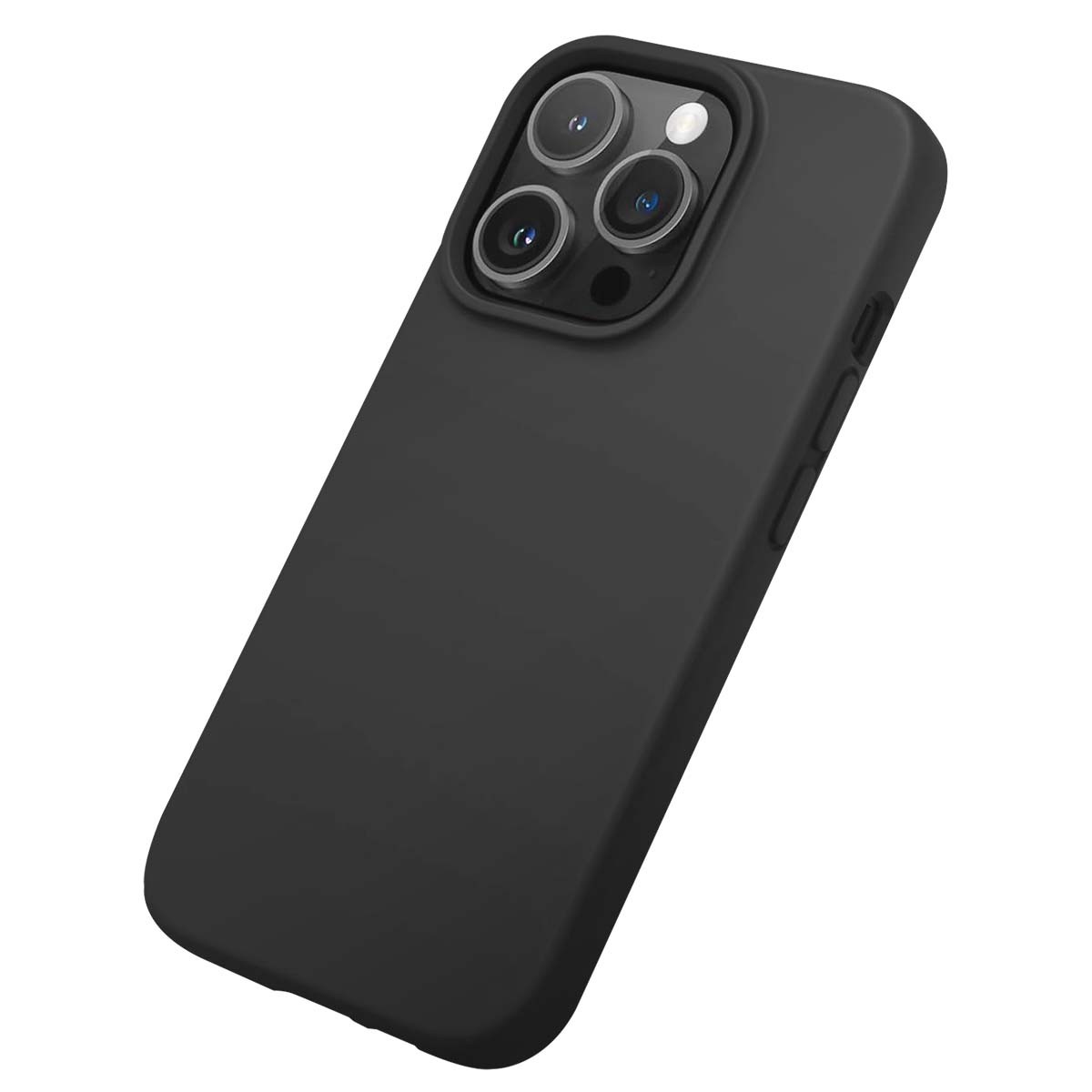 Coque iPhone 14 Pro Max en silicone premium Jaym Noir avec doublure microfibre luxe - 3