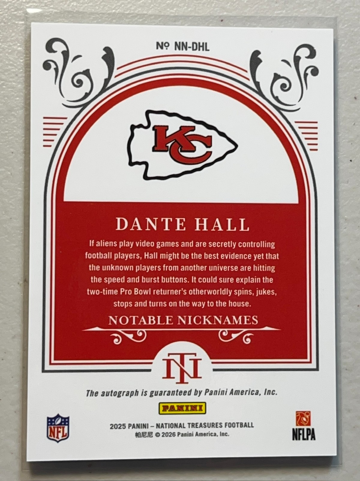 Dante Hall 2025 National Treasures /49 Notable Nicknames Auto "Human Joystick" view 2