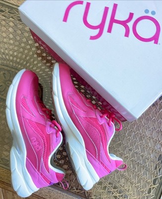 Ryka 8.5M Walking Sneaker Skyrise Raspberry WaterRepellent Lace-Up Athletic Shoe