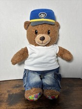 Build-A-Bear Happy Birthday Plush Toy Bear Wearing Jeans Shirt Hat 16 in