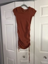 Aeropostale Short Sleeve Ruched Bodycon Mini T-Shirt Dress