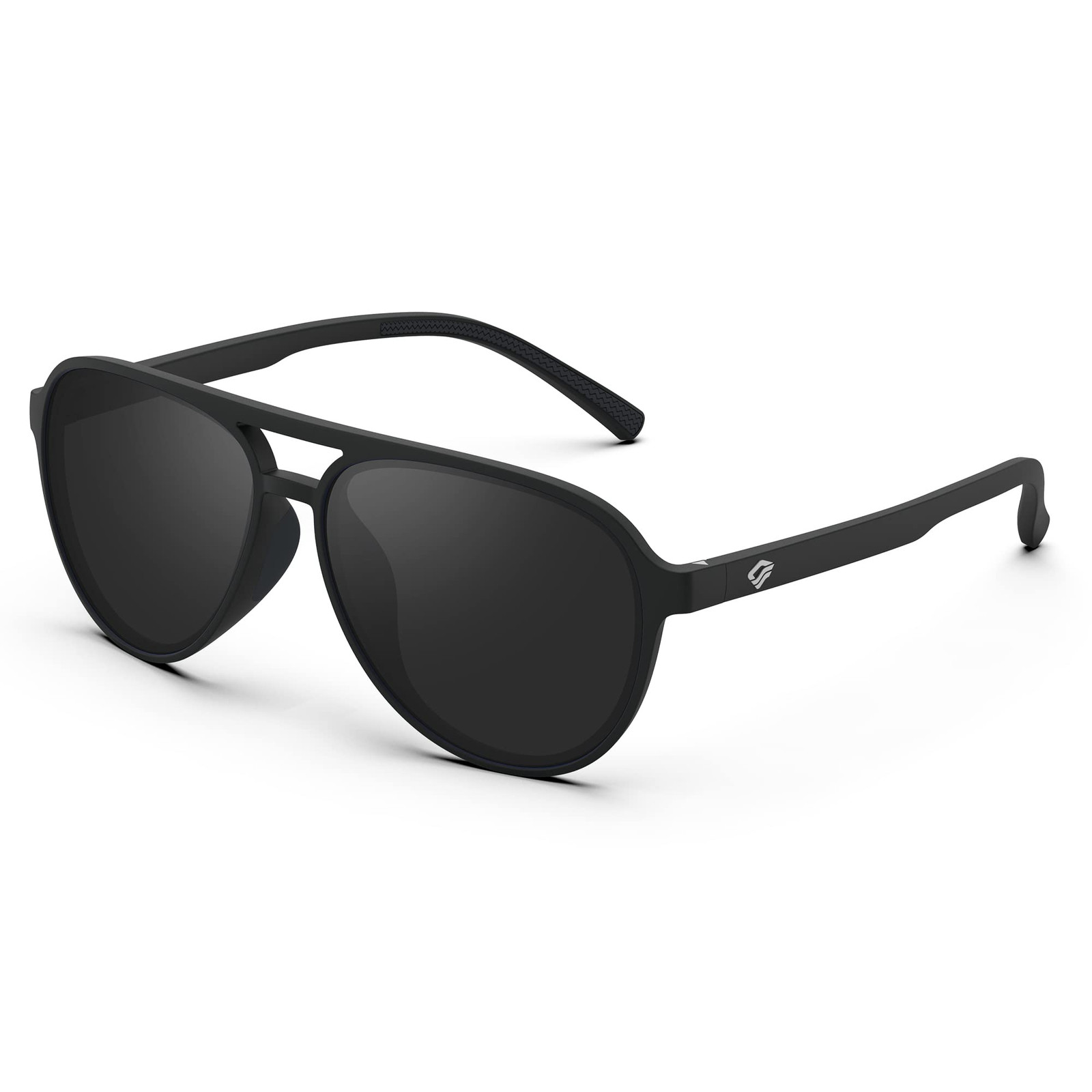 Polarized Aviator Sunglasses for Men Women Lightweight Sporty Black Frame-image