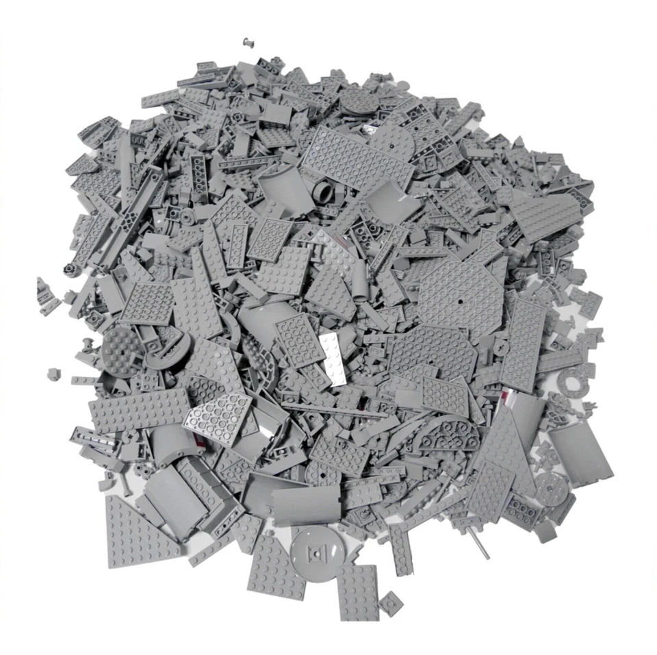 LEGO® Teile Konvolut 1kg Light Bluish Grey | gemischte Kiloware | Guter Zustand - Bild 1 von 1