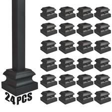 24 Pcs Iron Baluster Shoes Stair Flat Shoes with Screw for 1/2 Inch Square Sc...