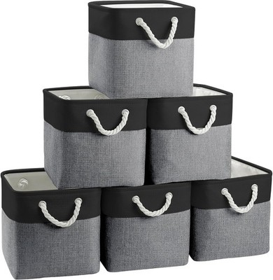 BOFUGA Cube Storage Bins, Collapsible Fabric Cube Storage Bin, 11 Inch Cube S...