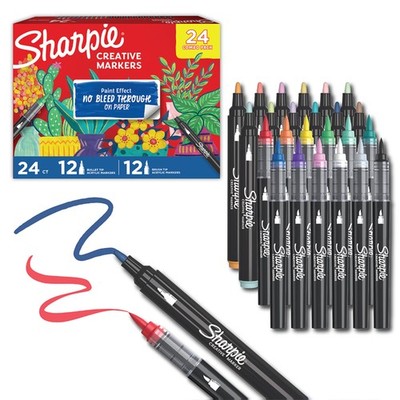 Sharpie Creative Markers, Combo Pack, Water-Based Acrylic, Bullet & Brush Tip...