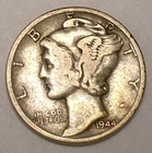 1944 D Mercury Winged Head Dime 10 Cents Silver Coin VF