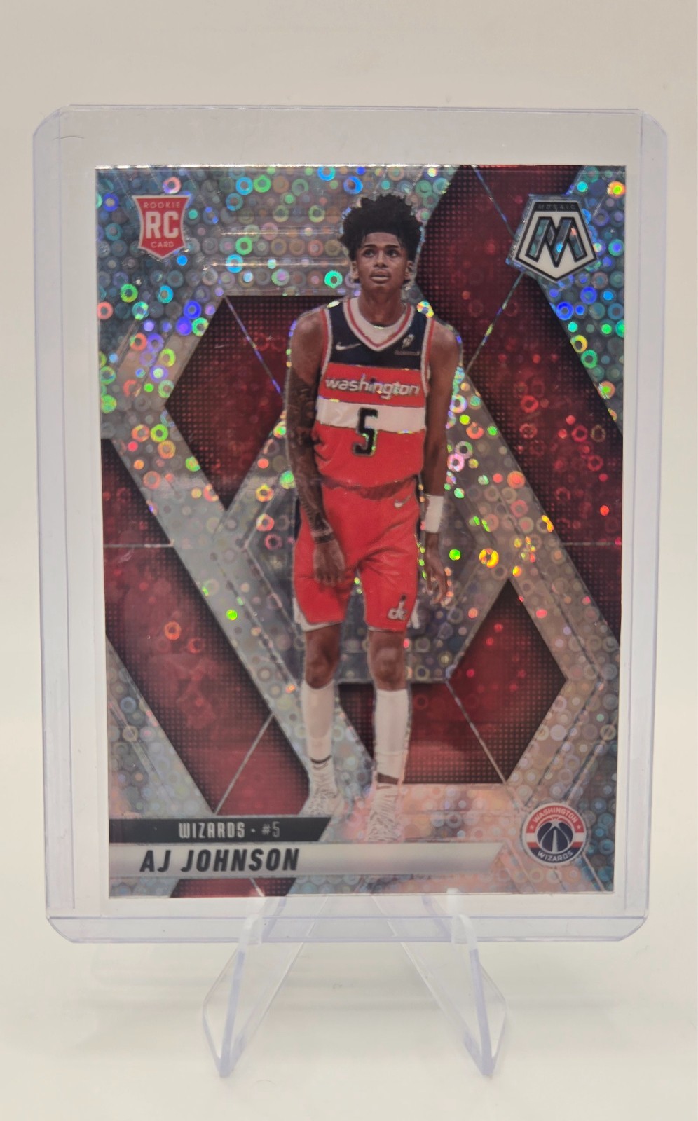 AJ Johnson 2024-25 Panini Mosaic Fast Break Prizm Rookie RC #215 Wizards