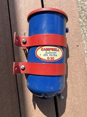 Chevy GM Campbell Kulrange G30 Oil Filter Canister Assem W Mounting Clamps VTG