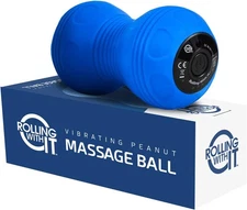 Rolling With It Vibrating Peanut Massage Ball - Deep Tissue Trigger Blue 