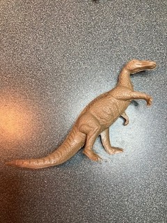 Super rare 1960 PREHISTORIC TIMES Marx Chocolate Milk Brown Trachodon 2 dinosaur