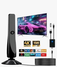 Black HDTV Antenna Multi-Directional Digital HD Signal for Universal TV