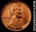 1944 Lincoln Wheat Cent - Red Choice Gem Brilliant Unc  No Reserve  #K1505